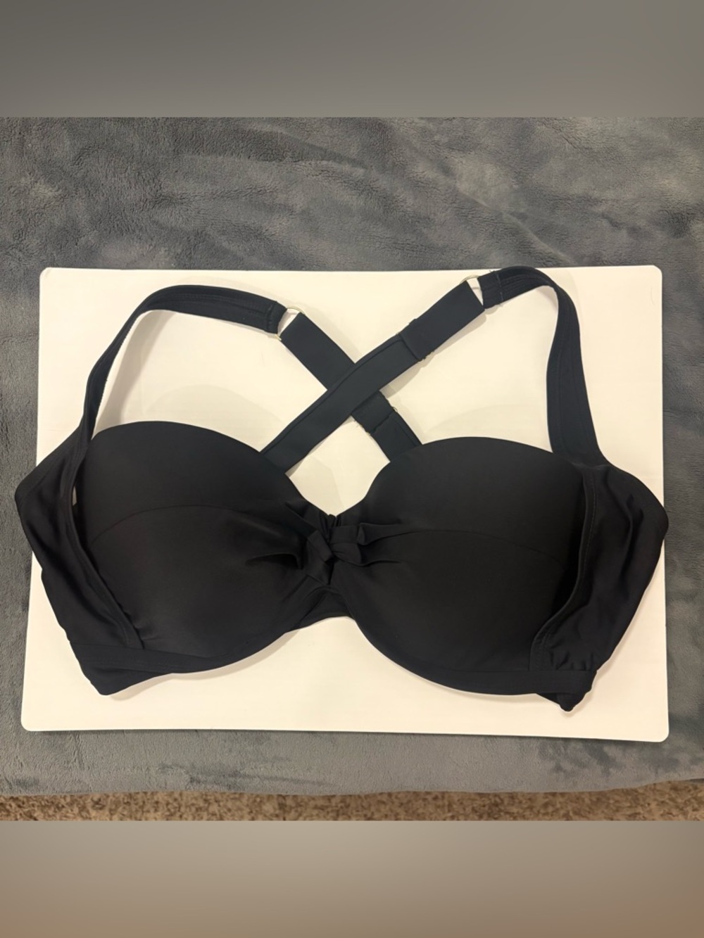 California Waves‎ Plus Underwire Molded Cup Bikini Top Women 2X 20/22 Black